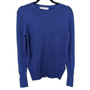 Zara Ladies Blue Crewneck Sweater Sz.L